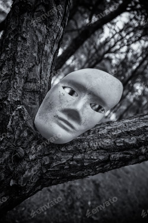 Preview: Scary Mask In Forest, Satanic Ritual, Pagan Tradition, Fear