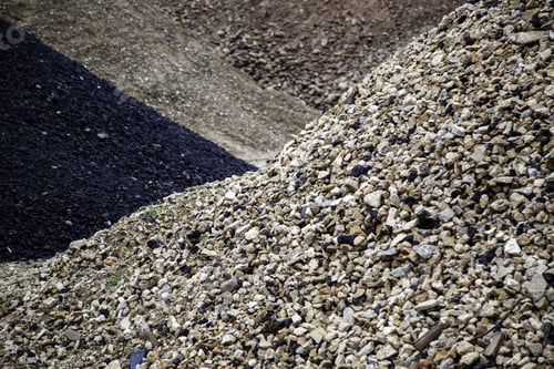 Preview: Mountains Of Gravel And Stone To Make Concrete, Construction And Architecture
