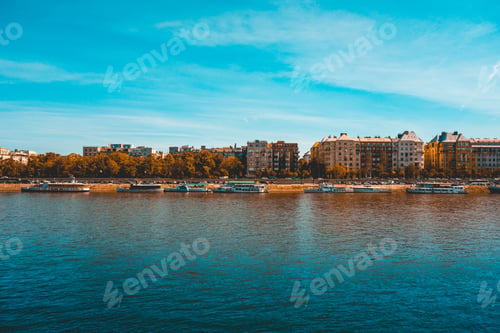 Preview: Beautiful Blue Colored Danube River At Budapest, Hungary