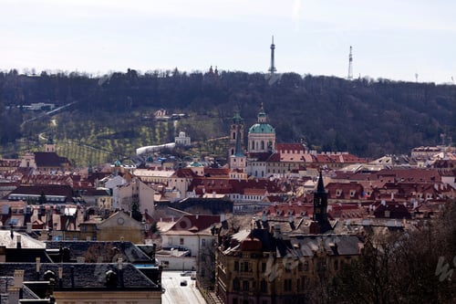 Preview: Spring Prague City With With Its Towers And Bridges In The Sunny Day, Czech Republic