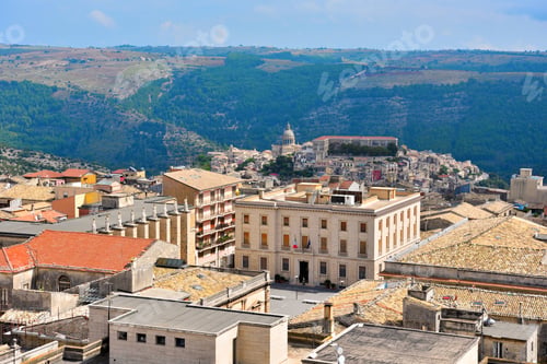 Preview: View From The Bell Tower Of The Cathedral San Giovanni Battista Ragusa Sicily Italy