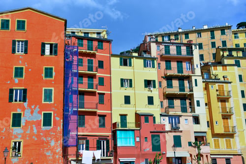 Preview: Historic Buildings Colored In Camogli, Genova, Italy