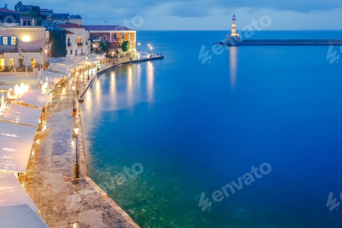 Preview: Chania. The Old Harbor At Night.