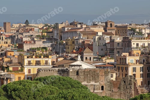 Preview: Aerial View Of Rome Cityscape Italy Afternoon