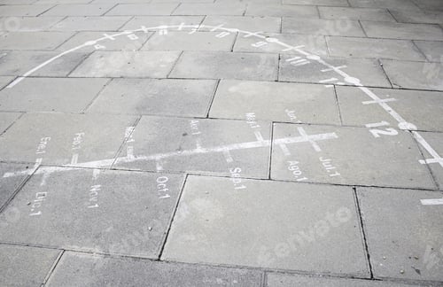 Preview: Sundial Painted On The Ground, Signal And Symbol