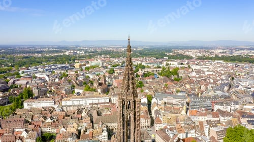 Preview: Strasbourg, France. The Historical Part Of The City, Strasbourg Cathedral, Aerial View