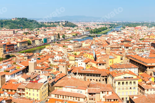 Preview: View Of Florence From The Bell Tower Of The Duomo Giotto'S Campanile.
