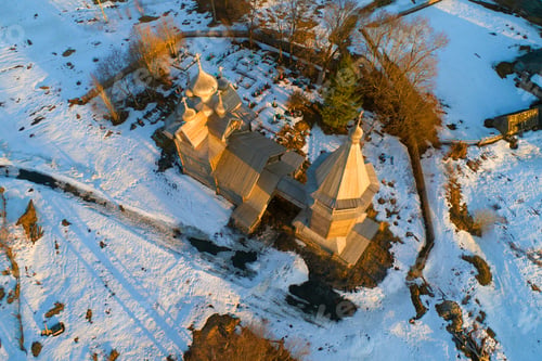 Preview: The Old Wooden Church Of Dmitry Solunsky Of The Myrrh-Stream (1783) On April Evening (Shooting From