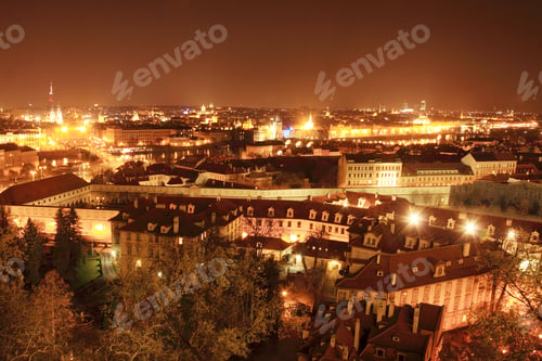Preview: The View On Bright Prague In The Night, Czech Republic