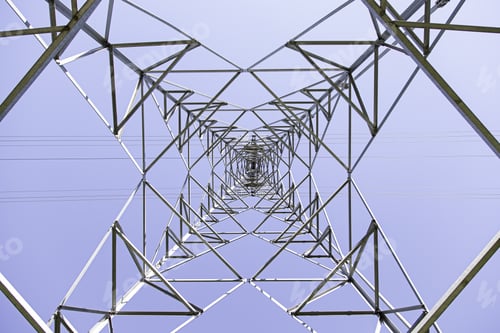 Preview: Electric Iron Tower On City Street, Industry