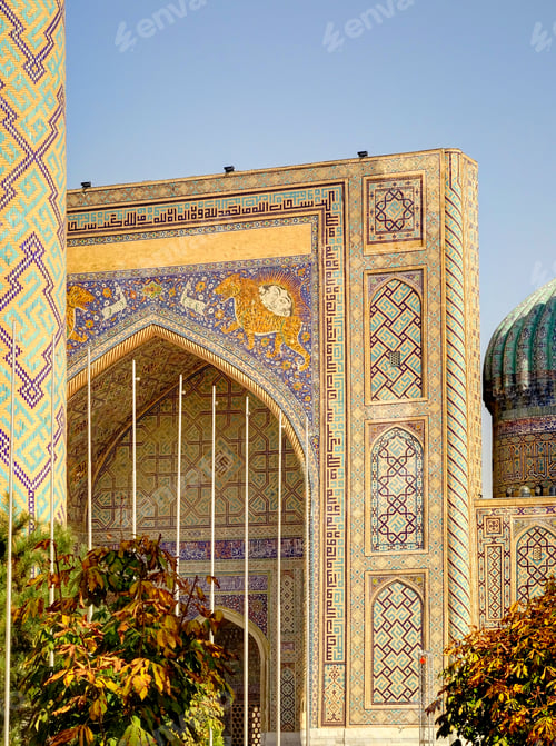 Preview: Samarkand, Uzbekistan, Registan In Sunny Weather, Hdr Image