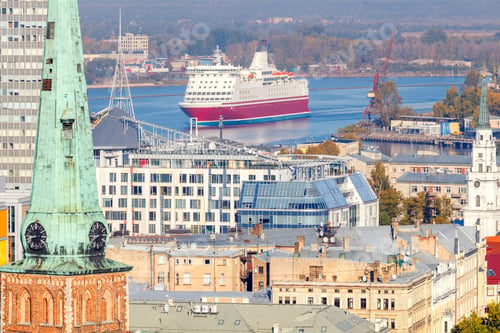 Preview: View Of The Town And The Daugava River From The Height Of The Observation Platform Of The Church Of