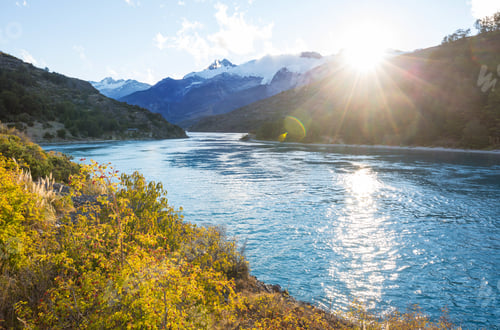 Preview: Beautiful Mountain Landscapes In Patagonia. Mountains Lake In Argentina, South America.