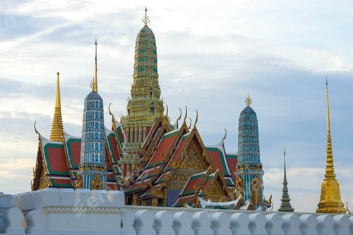 Preview: Fragment Of The Grand Royal Palace On Evening Twilight. Bangkok, Thailand