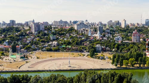 Preview: Voronezh, Russia. Admiralteyskaya Square. Voronezh River Embankment, Aerial View