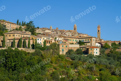 Preview: Landscape Of The Medieval Town Of Montalcino On A Sunny September Day. Italy