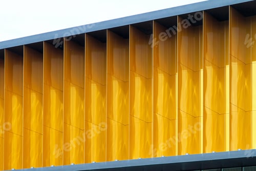 Preview: Golden Windows At Modern Building With Sharp Lines