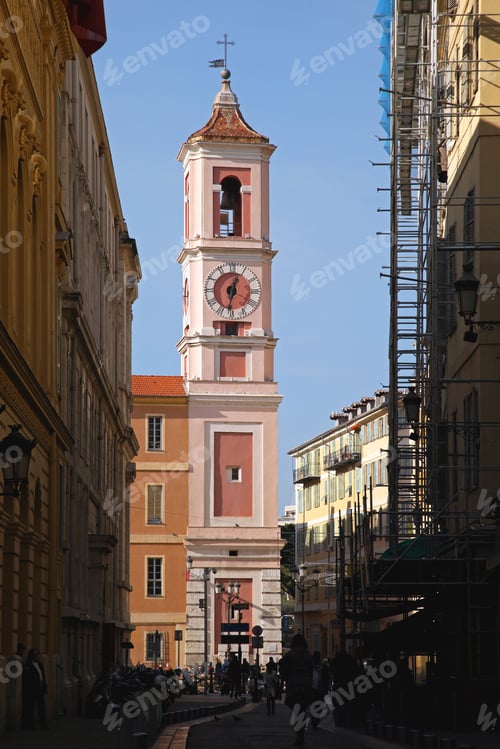 Preview: Pink Clock Tower Landmark In Nice