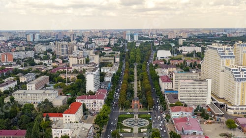 Preview: Krasnodar, Russia. Alexandrovsky Boulevard. Monument To The Holy Great Martyr Catherine With A