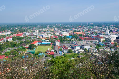 Preview: Panorama Of The Modern City Of Phetchaburi On A Sunny Afternoon. Thailand