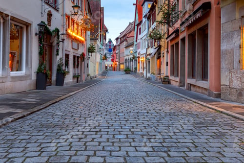 Preview: View Of The Stone Towers And Medieval Buildings In The Historic City. Rothenburg Ob Der Tauber