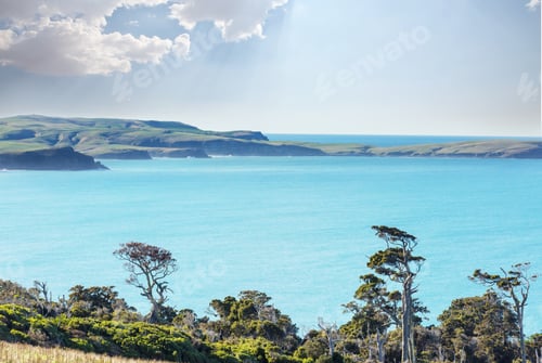 Preview: Beautiful Landscapes It The Ocean Beach, New Zealand. Inspiring Natural And Travel Background