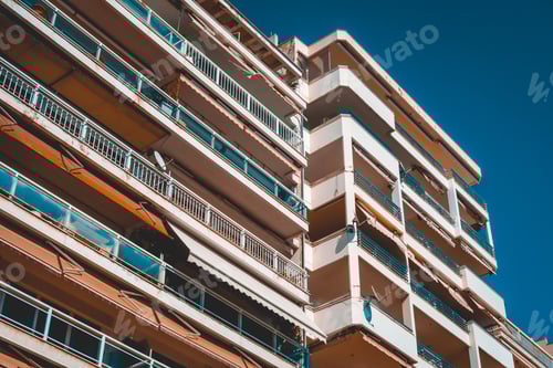 Preview: Typical Apartment Building At Thessaloniki, Greece From The Low Angle View