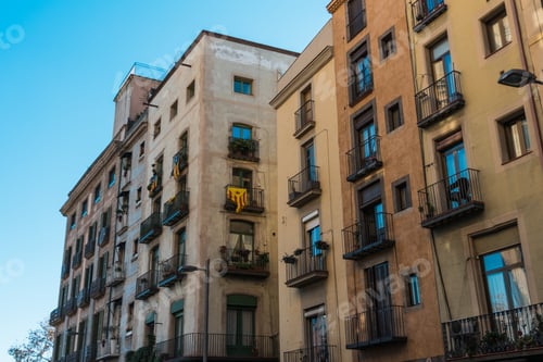 Preview: Old Row Houses At Barcelona With Warm, Brown Colors