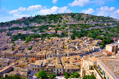 Preview: Panorama Of Modica Seen From The Bell Tower Of San Giorgio Sicily Italy
