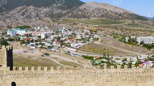 Vista previa: Sudak, Crimea. Genoese Fortress In Sudak. Medieval Fortress With An Area Of Over 30 Hectares. On