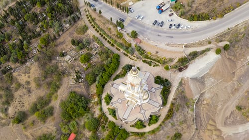 Preview: Malorechenskoe, Crimea. Temple-Lighthouse Of St. Mikoli The Wonderworker, Aerial View