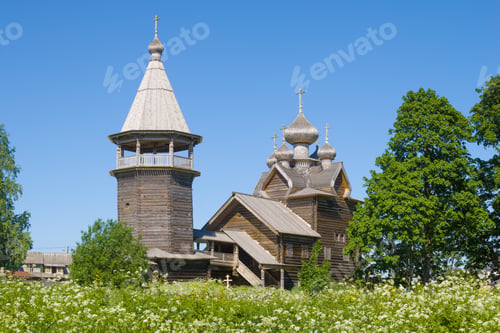Preview: View Of The Ancient Church Of Dmitry Solunsky Myrrh-Streaming On A Sunny June Day. Village