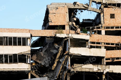 Preview: Ruined Big Building After Strong Earthquake Disaster