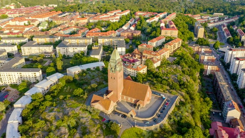 Preview: Gothenburg, Sweden. Masthuggskyrkan Church, From Drone