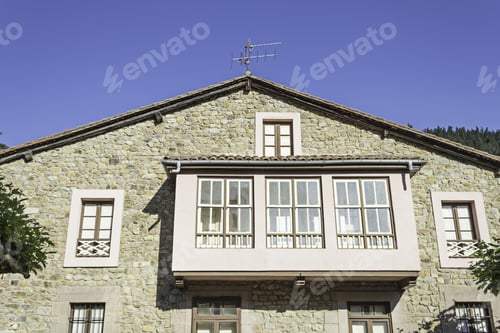 Preview: Stone House With Balcony In Mountain Village, Nature And Construction