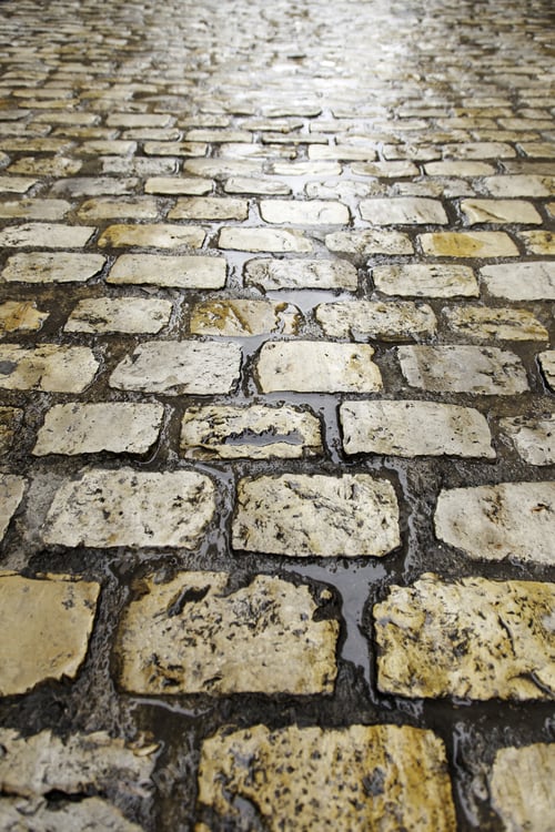 Preview: Wet Stone Tiles In Urban Street, Construction