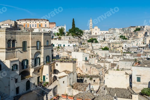 Preview: Sassi Of Matera. Sasso Caveoso At Sunset. Magic Of Cave Houses. Unesco World Heritage Site.