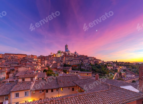 Preview: Siena. Cathedral At Sunset.