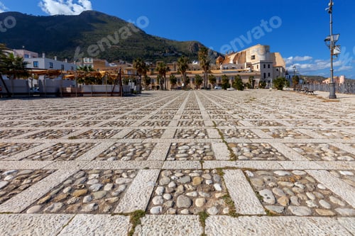 Preview: City Promenade Of Castellammare Del Golfo On A Sunny Day. Italy. Sicily.