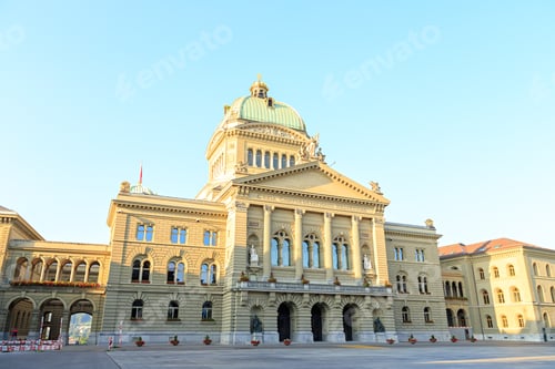 Preview: Bern, Switzerland. Bundeshaus - Federal Palace Of Switzerland. It Was Designed By Hans Wilhelm Auer