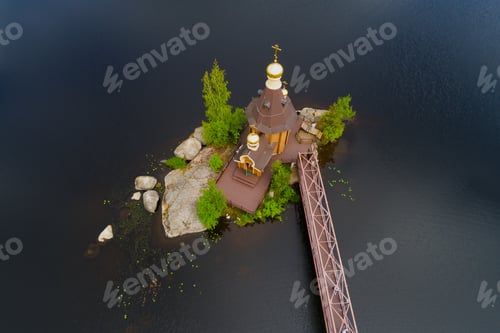Preview: Top View Of The Church Of The Apostle Andrew The First Called On The Vuoksa River. Leningrad