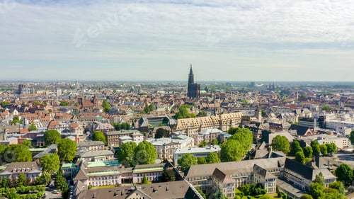 Preview: Strasbourg, France. The Historical Part Of The City, Strasbourg Cathedral, Aerial View