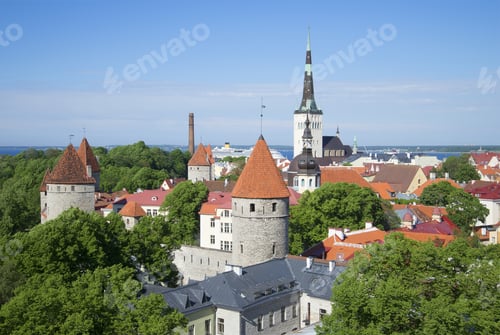 Preview: View Of The Old City On A Sunny Summer Day. Tallinn, Estonia
