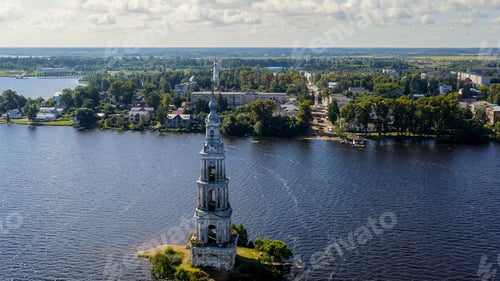 Preview: Kalyazin, Russia. Kalyazin Bell Tower. Bell Tower Of St. Nicholas Cathedral (Known As The Flooded