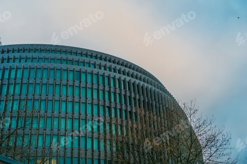 Preview: Big Monumental Office House On Cloudy Day