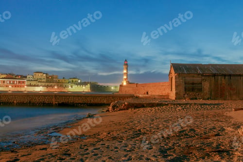 Preview: The Old Venetian Harbor Of Chania Night.