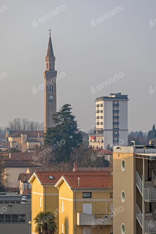 Preview: Church Tower In Noventa Di Piave Italy