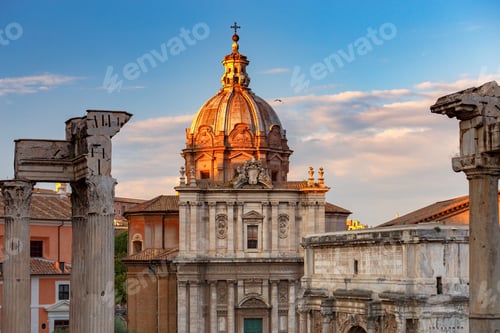 Preview: Rome. Roman Forum At Sunset.