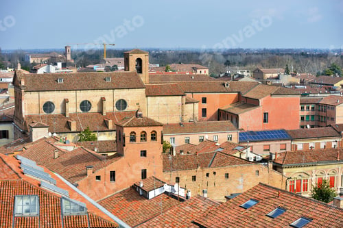 Preview: Panorama Of The Historic Center Seen From The Este Castle Ferrara Italy