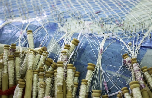 Preview: Woman Sewing Artisan With Bolillos, Manufacture And Industry